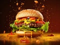 Potrait of delicious fresh burger