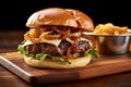 Potrait of delicious fresh burger