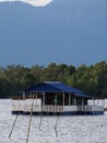 floating chalet on merbuk river Royalty Free Stock Photo