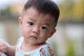 Potrait image of adorble and cute happy Asian Chinese baby boy