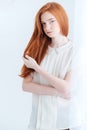 Potrait of a pretty redhead woman Royalty Free Stock Photo
