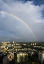 potrait shot of rainbow in india ,maharashtra in mumbai city near gorai beach