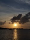 Potrait view sunset from north of natuna island