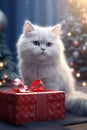 Potraits of adorable cat in christmas Royalty Free Stock Photo