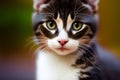 Handsome cat portrait like 3D model illustration