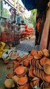 Pots business`s photography at street