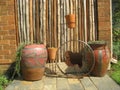 Pots in the garden