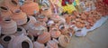 Pots for sale on a Gujarati street
