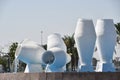 Pots sculpture at Roundabout in Doha, Qatar Royalty Free Stock Photo