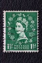 Potsdam, Germany - APR 26, 2022. A old of Great Britain United Kingdom issued stamp with portrait of Queen Elizabeth II with