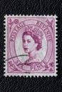 Potsdam, Germany - APR 26, 2022. A old of Great Britain United Kingdom issued stamp with portrait of Queen Elizabeth II with