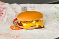 Veggieburger TS, vegetarian hamburger from McDonald`s. Royalty Free Stock Photo