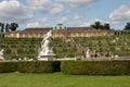 Potsdam, Germany - JUL 18, 2021. Antique marble sculpture in front of Sanssouci Palace, the summer residence of King Frederick the