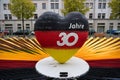 Old sewer in Potsdam Yorckstrasse is prepared and decorated for the 30th anniversary of the reunification of Germany