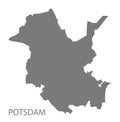 Potsdam grey county map of Brandenburg Germany