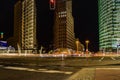 Potsdamer Platz at by night in Berlin, Germany Royalty Free Stock Photo