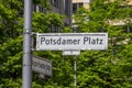 Potsdamer Platz street sign Berlin Royalty Free Stock Photo