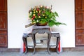 Potted flower in China courtyard