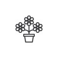 Potted flower outline icon