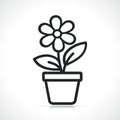 Potted flower thin line icon