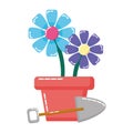 Potted flowers shovel