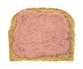 Potted meat spread on whole wheat bread Royalty Free Stock Photo