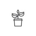 Potted plant line icon