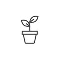 Potted plant outline icon