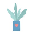 Potted plants decoraton with heart love