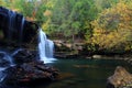 Potter falls in Obed national scenic river in Eastern Tennessee during peak falls colors Royalty Free Stock Photo