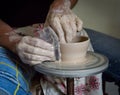 Potter hands make Royalty Free Stock Photo