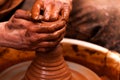 Potter hands pot Royalty Free Stock Photo