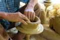 potter making clay pots. Royalty Free Stock Photo