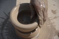 Potter in making pot for ahead of Gangour festival in Rajasthan Bikaner