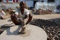 Potter in making pot for ahead of Gangour festival in Rajasthan Bikaner