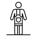 Potter man in apron icon, outline style Royalty Free Stock Photo