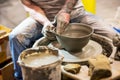 Pottery production process Royalty Free Stock Photo