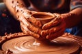 Potter\'s Hands Crafting Clay Perfection.