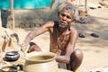 Potter in tribal rural village