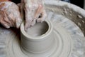 Potter working clay Royalty Free Stock Photo
