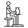 Potter working icon, outline style