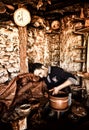 The potter working