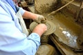 Potter at workshop Royalty Free Stock Photo