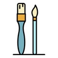 Potters brush icon color outline vector