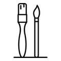 Potters brush icon, outline style