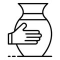 Potters jug icon, outline style