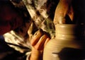 Pottery artistic hands Royalty Free Stock Photo