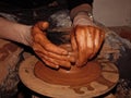 Pottery artistic hands Royalty Free Stock Photo