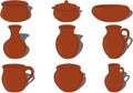 Pottery ceramics collection vector illustration