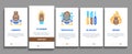 Pottery And Ceramics Onboarding Elements Icons Set Vector